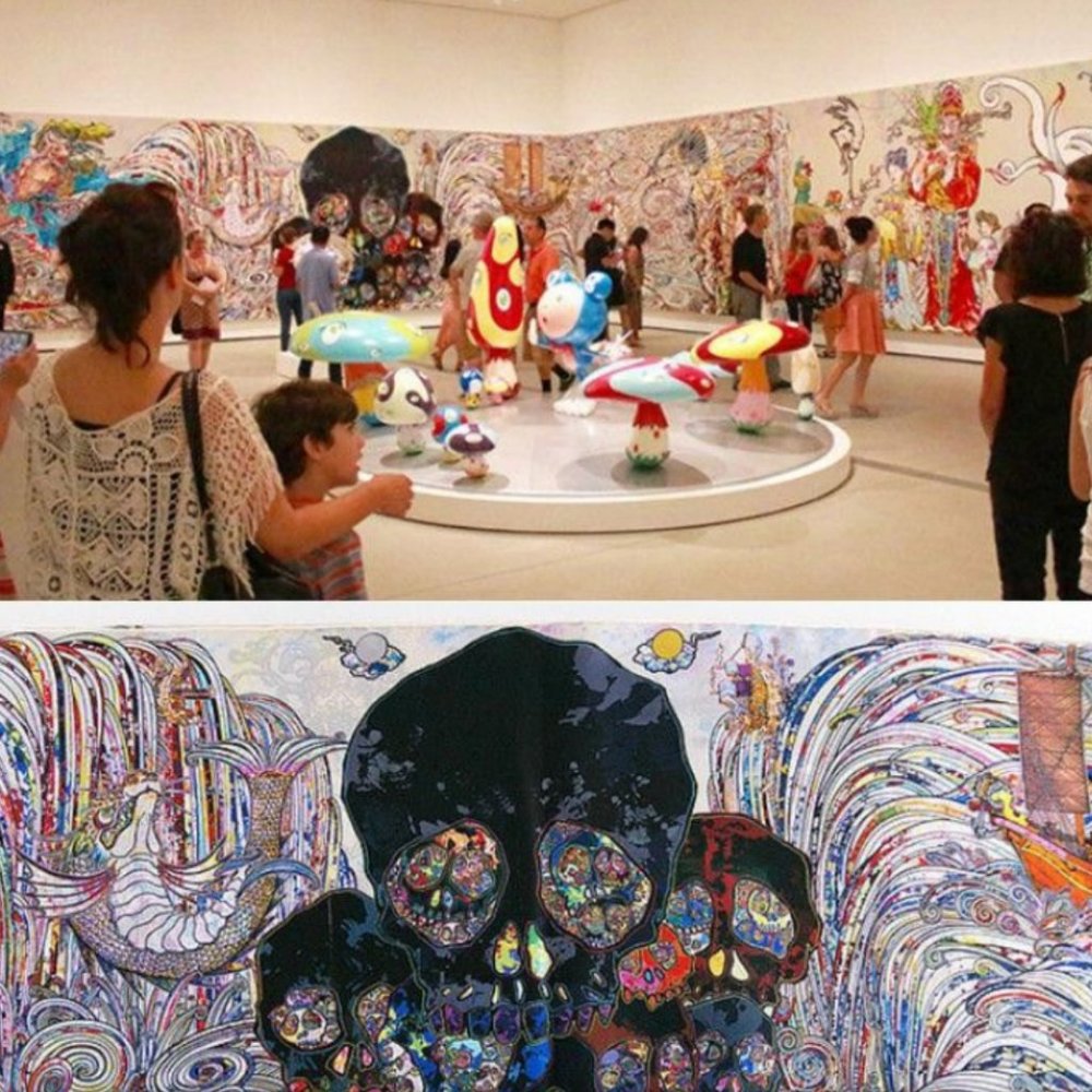 Takashi Murakami Scarf X the Broad Museum in the Land of the Dead with Box